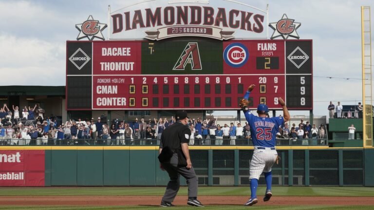 diamondbacks vs chicago cubs match player stats